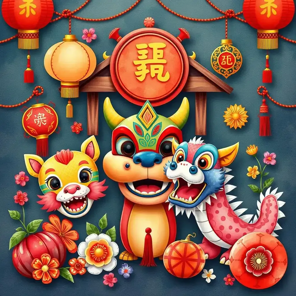 Creative Chinese New Year Crafts For Kids Zodiac Animal Masks And Dragon Decorations