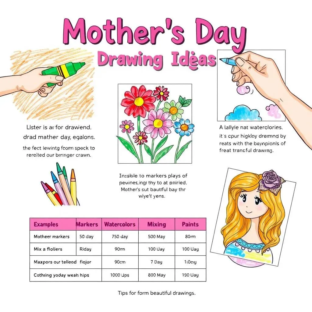 Creative Mother's Day Drawing Ideas with Different Mediums