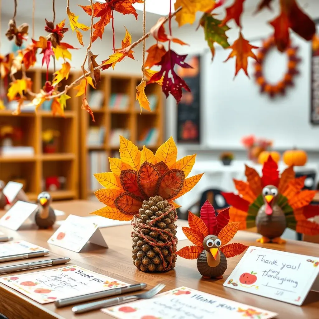 Festive Thanksgiving Decorations Made by First Graders