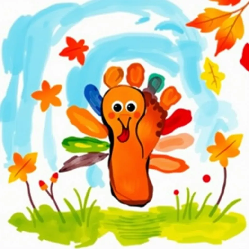 Footprint Fun: Creating Keepsake Thanksgiving Art