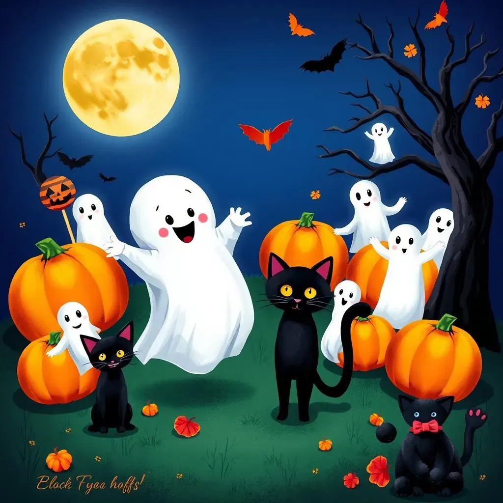 Ghostly and Black Cat Simple Halloween Crafts