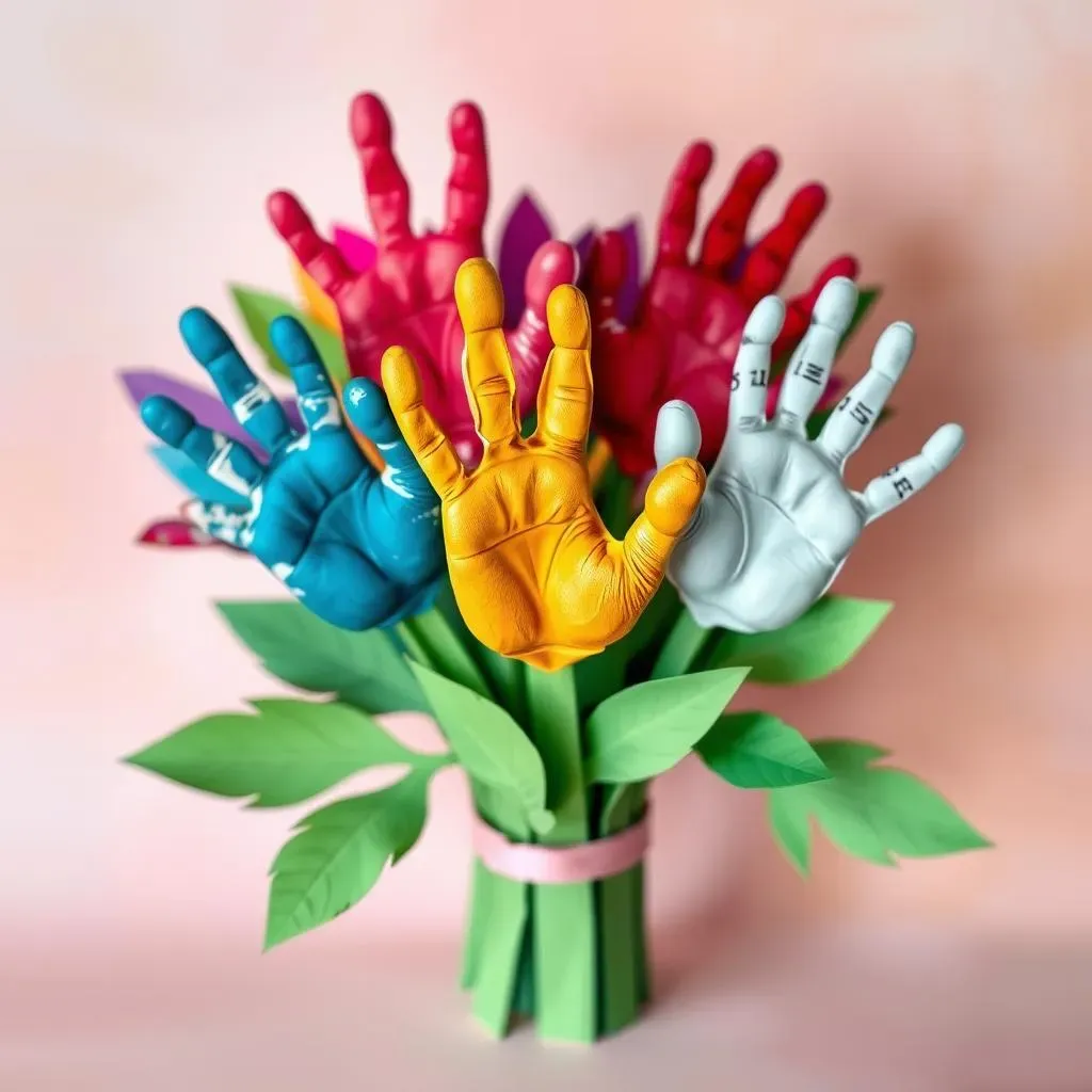 Handprint Flower Bouquets and Other DIY Kids Crafts for Mothers Day