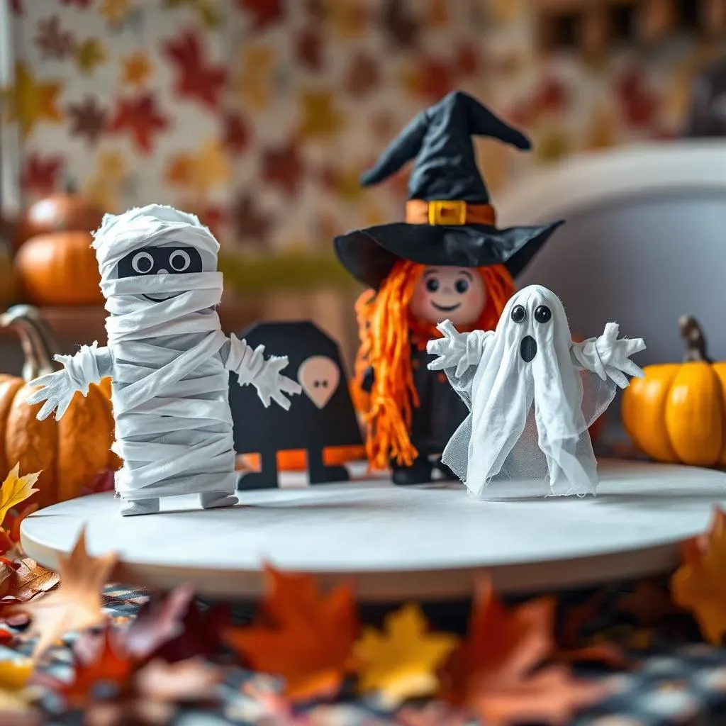 Mummy, Witch, and Ghost Kinder Halloween Crafts: A Trio of Treats