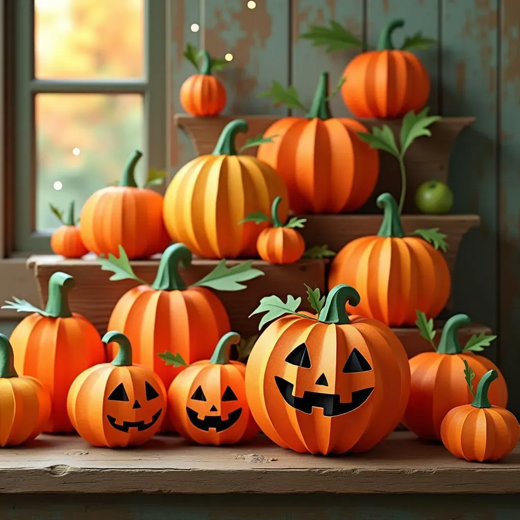 Pumpkin Patch Fun: Paper Pumpkin & Jacko'Lantern Halloween Crafts