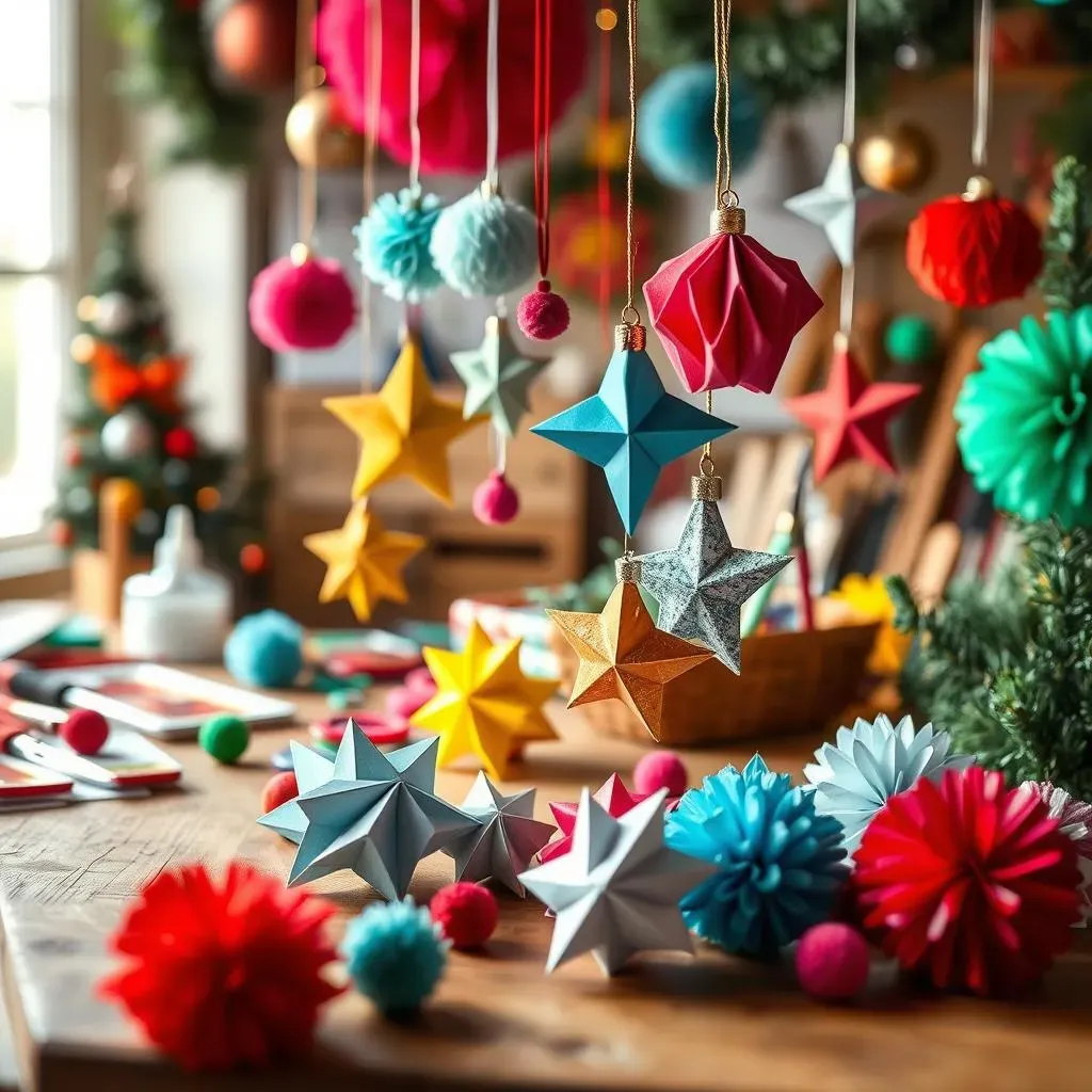 Simple & Festive Ornament Creations:  Paper, Pompoms, and More!