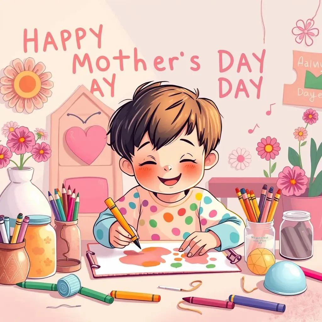 Simple Painting and Drawing Mother's Day Crafts for 3 Year Olds
