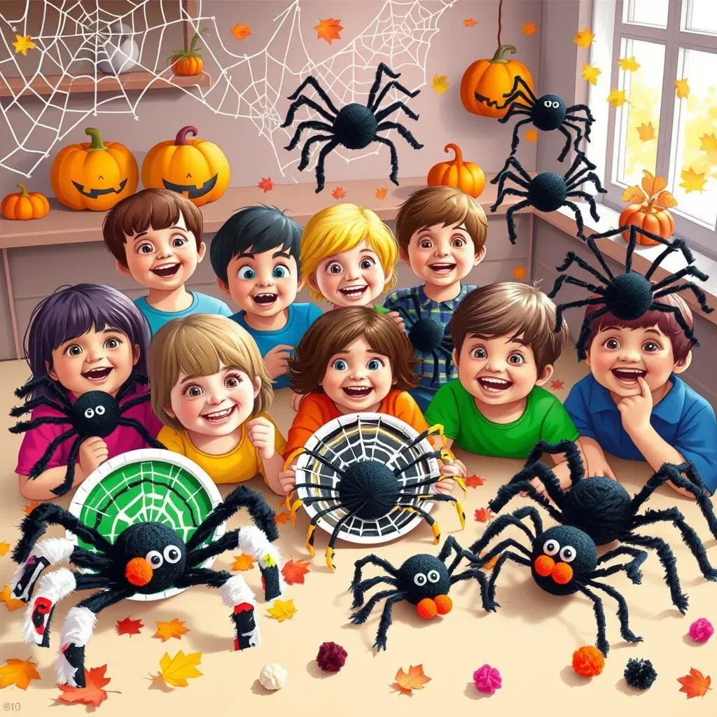 Spider Kinder Halloween Crafts: Creepy Crawly Fun