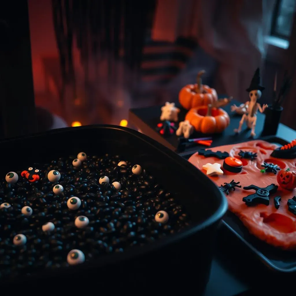 Spooky Sensory Bins and Halloween Playdough Fun